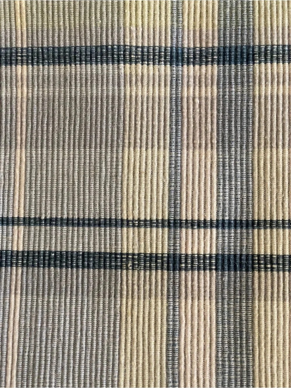 Four Plaid Woven Placemat Set - Blue, White & Green 14 x 20